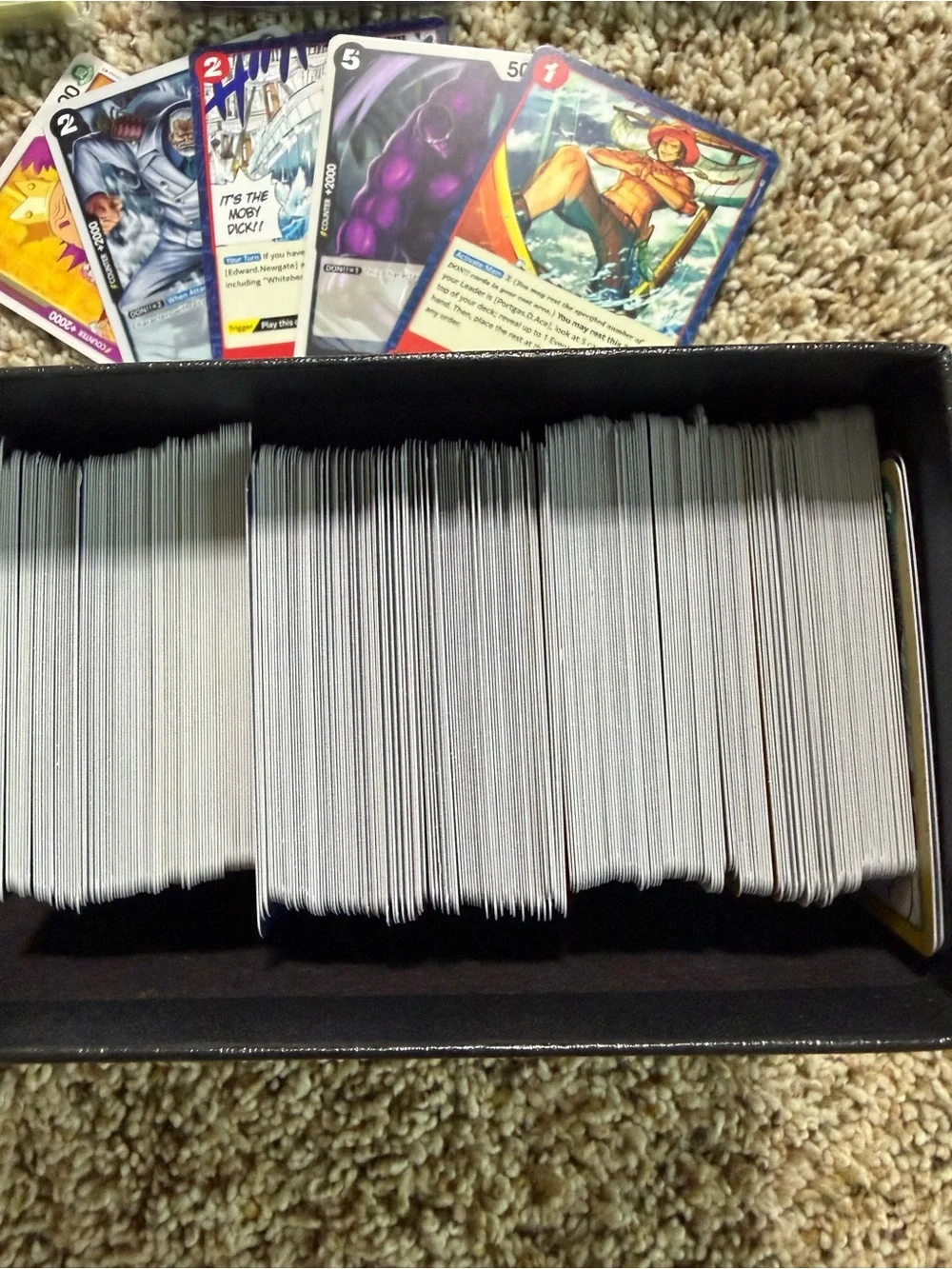 Lot Bundle of 300 One Piece Trading Cards & 3 Packs of Card Sleeves Sealed